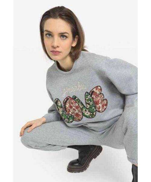 ottod'Ame（オットダム）の「ottod'Ame/オットダム/LOVEトップス（スウェット・レディース・グレー・SMALL）」の12枚目の写真