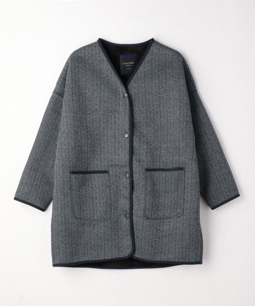 Grand PARK（グランドパーク）の「裏ファー素材　ノーカラーカーデ（カーディガン/ボレロ・レディース・チャコールグレー/グレー系その他/ネイビー系1・FREE）」の7枚目の写真