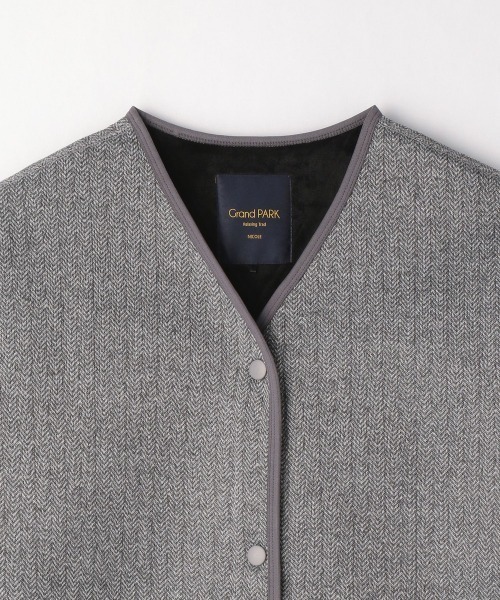 Grand PARK（グランドパーク）の「裏ファー素材　ノーカラーカーデ（カーディガン/ボレロ・レディース・チャコールグレー/グレー系その他/ネイビー系1・FREE）」の9枚目の写真
