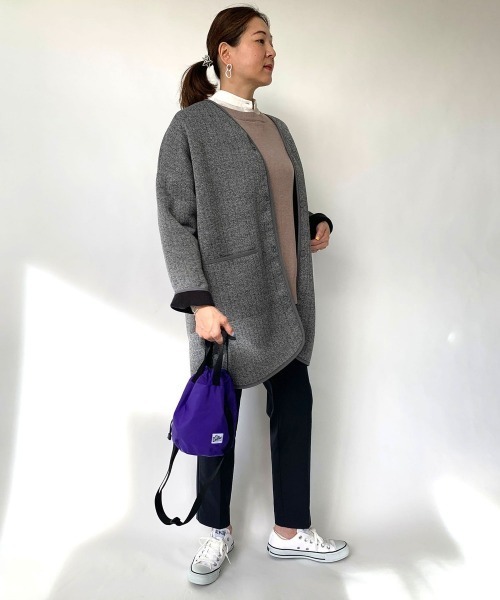 Grand PARK（グランドパーク）の「裏ファー素材　ノーカラーカーデ（カーディガン/ボレロ・レディース・チャコールグレー/グレー系その他/ネイビー系1・FREE）」の21枚目の写真