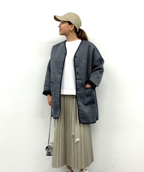 Grand PARK（グランドパーク）の「裏ファー素材　ノーカラーカーデ（カーディガン/ボレロ・レディース・チャコールグレー/グレー系その他/ネイビー系1・FREE）」の22枚目の写真