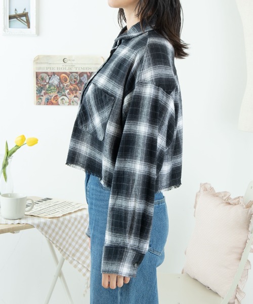 WEGO（ウィゴー）の「WEGO/フリンジショートネルシャツ（シャツ/ブラウス・レディース・グリーン/ブラック/グレー・FREE）」の16枚目の写真