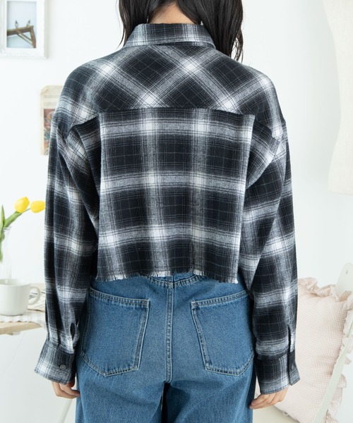 WEGO（ウィゴー）の「WEGO/フリンジショートネルシャツ（シャツ/ブラウス・レディース・グリーン/ブラック/グレー・FREE）」の17枚目の写真