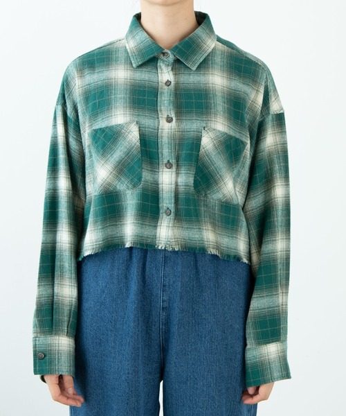 WEGO（ウィゴー）の「WEGO/フリンジショートネルシャツ（シャツ/ブラウス・レディース・グリーン/ブラック/グレー・FREE）」の14枚目の写真