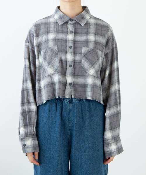 WEGO（ウィゴー）の「WEGO/フリンジショートネルシャツ（シャツ/ブラウス・レディース・グリーン/ブラック/グレー・FREE）」の13枚目の写真