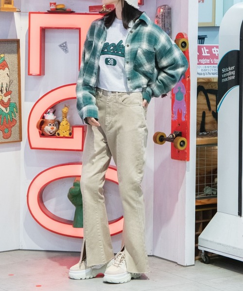 WEGO（ウィゴー）の「WEGO/フリンジショートネルシャツ（シャツ/ブラウス・レディース・グリーン/ブラック/グレー・FREE）」の10枚目の写真