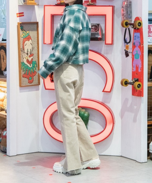 WEGO（ウィゴー）の「WEGO/フリンジショートネルシャツ（シャツ/ブラウス・レディース・グリーン/ブラック/グレー・FREE）」の11枚目の写真