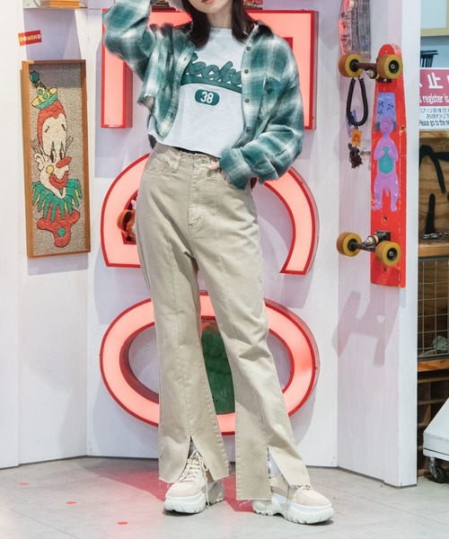 WEGO（ウィゴー）の「WEGO/フリンジショートネルシャツ（シャツ/ブラウス・レディース・グリーン/ブラック/グレー・FREE）」の12枚目の写真