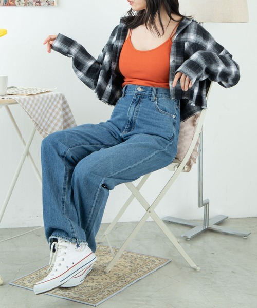 WEGO（ウィゴー）の「WEGO/フリンジショートネルシャツ（シャツ/ブラウス・レディース・グリーン/ブラック/グレー・FREE）」の4枚目の写真