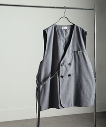 NILWAY | シルキースウェードタッチノーカラーダブルテーラードベスト(ベスト)