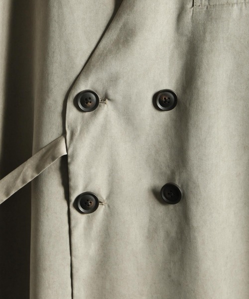 NILWAY（ニルウェイ）の「シルキースウェードタッチノーカラーダブルテーラードベスト（ベスト・メンズ・ブラック/ダークブラウン/ブルーグレー/グレイッシュベージュ・MEDIUM/LARGE）」の6枚目の写真