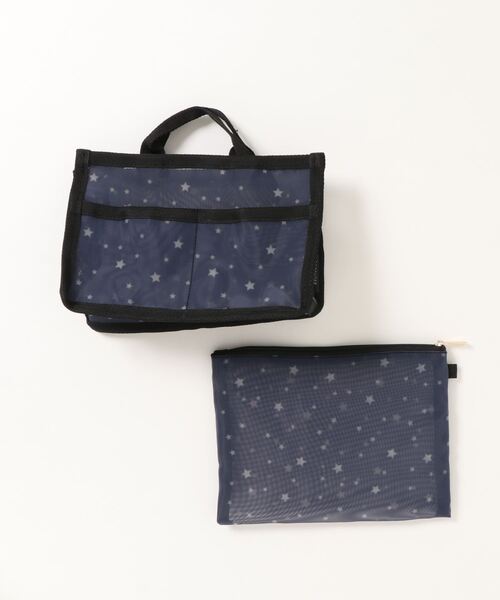 SAC（サック）の「オリジナルプリントメッシュマルチポーチセット  Happy&Sac（ハンドバッグ・レディース・アイボリー/ベージュ/ブラック/ネイビー・FREE）」の4枚目の写真
