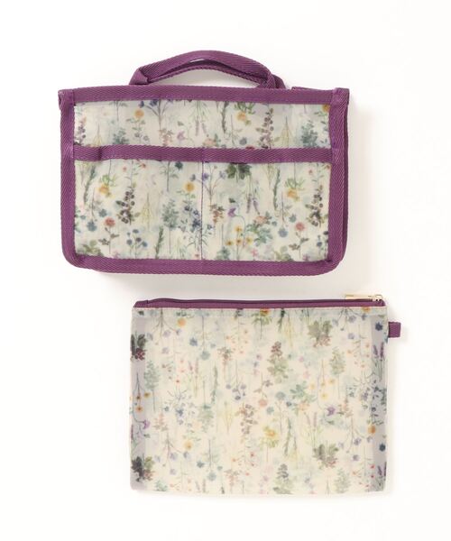SAC（サック）の「オリジナルプリントメッシュマルチポーチセット  Happy&Sac（ハンドバッグ・レディース・アイボリー/ベージュ/ブラック/ネイビー・FREE）」の2枚目の写真