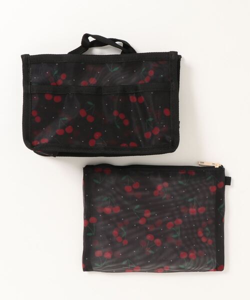 SAC（サック）の「オリジナルプリントメッシュマルチポーチセット  Happy&Sac（ハンドバッグ・レディース・アイボリー/ベージュ/ブラック/ネイビー・FREE）」の3枚目の写真