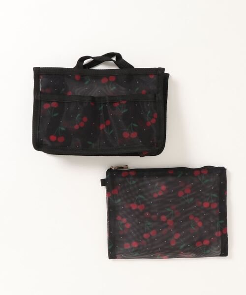 SAC（サック）の「オリジナルプリントメッシュマルチポーチセット  Happy&Sac（ハンドバッグ・レディース・アイボリー/ベージュ/ブラック/ネイビー・FREE）」の6枚目の写真