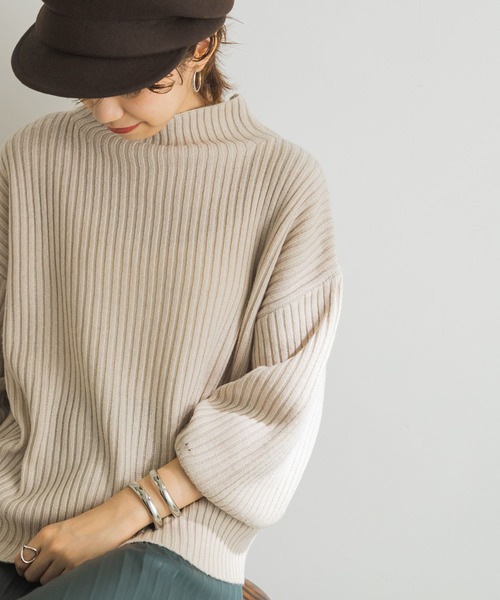 URBAN RESEARCH(アーバンリサーチ)の「【WEB限定】ボトルネックリブニット(ニット/セーター・レディース・チャコールグレー/ミント/モカ/パープル系その他/ライトベージュ・FREE)」の20枚目の写真