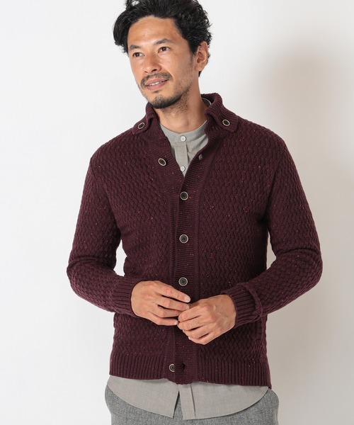 MEN'S BIGI(メンズビギ)の「7G バスケット編みニットカーディガン(ニット/セーター・メンズ・ライトグレー/ブラック/ボルドー・03/02/01)」の5枚目の写真