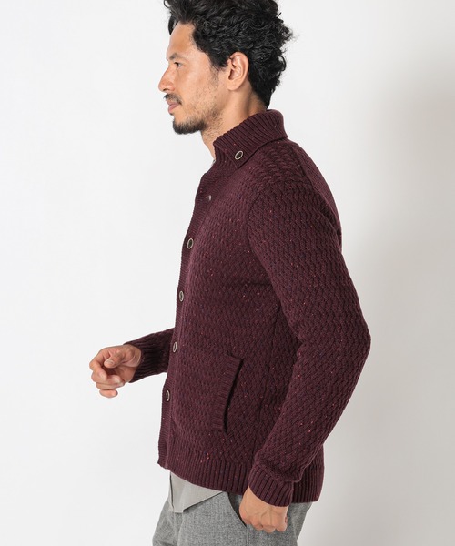 MEN'S BIGI(メンズビギ)の「7G バスケット編みニットカーディガン(ニット/セーター・メンズ・ライトグレー/ブラック/ボルドー・03/02/01)」の6枚目の写真