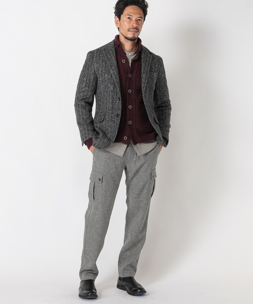 MEN'S BIGI(メンズビギ)の「7G バスケット編みニットカーディガン(ニット/セーター・メンズ・ライトグレー/ブラック/ボルドー・03/02/01)」の9枚目の写真