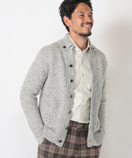 MEN'S BIGI(メンズビギ)の「7G バスケット編みニットカーディガン(ニット/セーター・メンズ・ライトグレー/ブラック/ボルドー・03/02/01)」の19枚目の写真