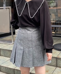 ボックスプリーツミニスカート