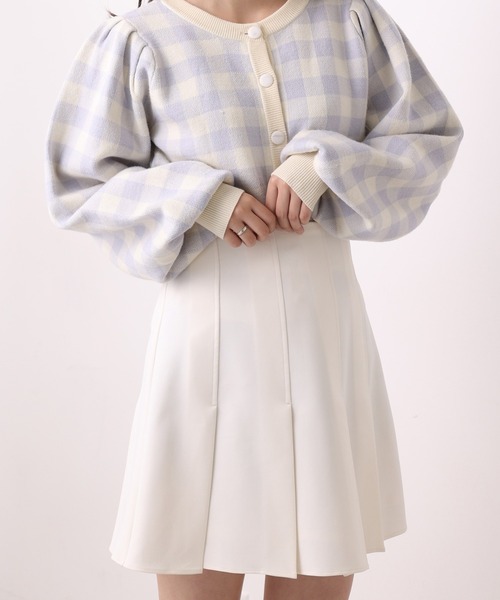 one after another NICE CLAUP（ワンアフターアナザーナイスクラップ）の「ボックスプリーツミニスカート（スカート・レディース・ブラック/ブラウン/グレー系その他/チェック/アイボリー/グレー・FREE）」の2枚目の写真