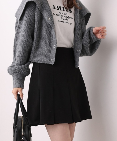 one after another NICE CLAUP（ワンアフターアナザーナイスクラップ）の「ボックスプリーツミニスカート（スカート・レディース・ブラック/ブラウン/グレー系その他/チェック/アイボリー/グレー・FREE）」の3枚目の写真