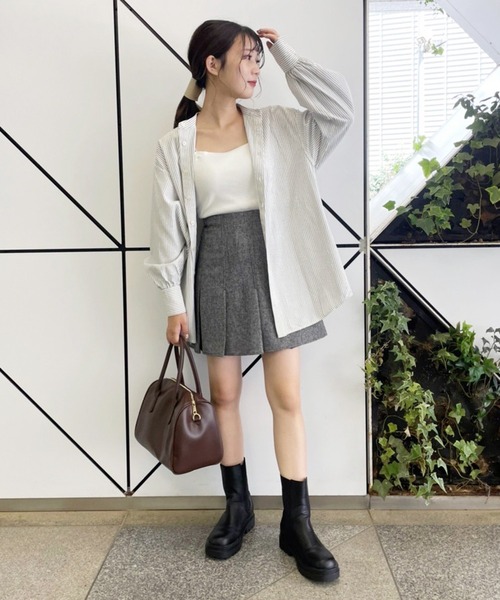 one after another NICE CLAUP（ワンアフターアナザーナイスクラップ）の「ボックスプリーツミニスカート（スカート・レディース・ブラック/ブラウン/グレー系その他/チェック/アイボリー/グレー・FREE）」の18枚目の写真