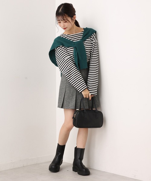 one after another NICE CLAUP（ワンアフターアナザーナイスクラップ）の「ボックスプリーツミニスカート（スカート・レディース・ブラック/ブラウン/グレー系その他/チェック/アイボリー/グレー・FREE）」の12枚目の写真