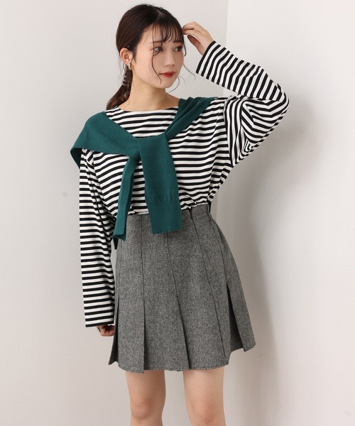 セール】ボックスプリーツミニスカート（スカート）｜one after