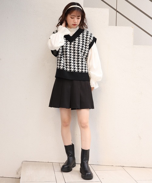 one after another NICE CLAUP（ワンアフターアナザーナイスクラップ）の「ボックスプリーツミニスカート（スカート・レディース・ブラック/ブラウン/グレー系その他/チェック/アイボリー/グレー・FREE）」の17枚目の写真