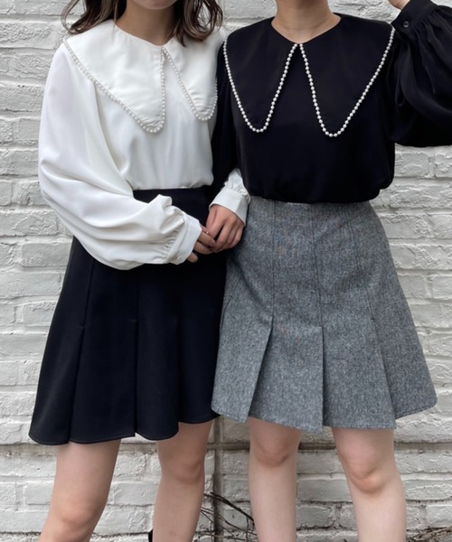 セール】ボックスプリーツミニスカート（スカート）｜one after