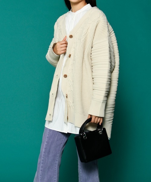 セール】ケーブル編みニットカーディガン（カーディガン/ボレロ