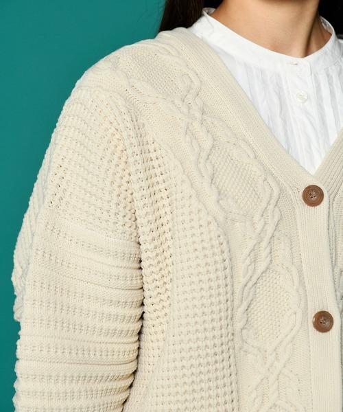 セール】ケーブル編みニットカーディガン（カーディガン/ボレロ