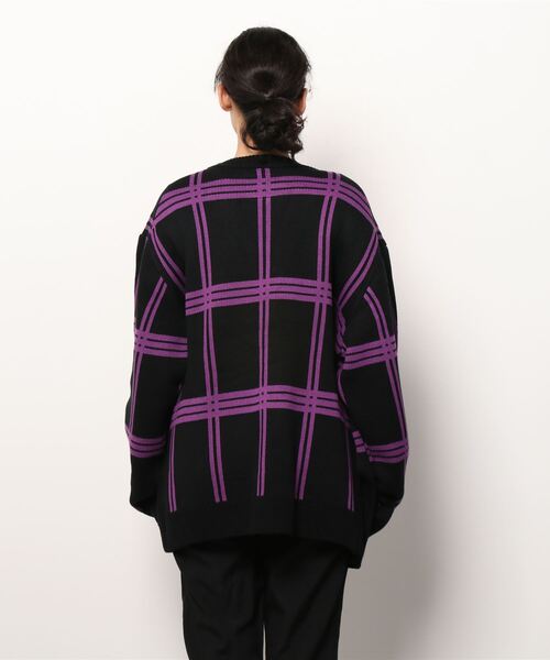 VANQUISH（ヴァンキッシュ）の「Check knit Cardigan　＊（カーディガン/ボレロ・レディース・ブラック/ベージュ・M/L）」の8枚目の写真