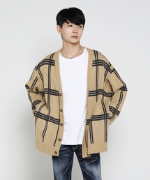 Check knit Cardigan　＊