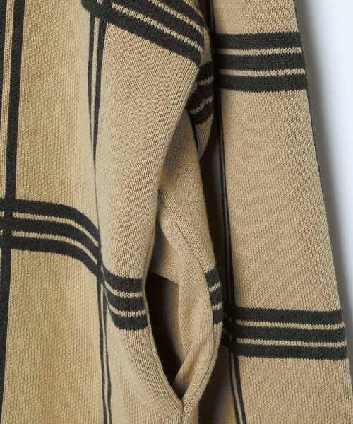 VANQUISH（ヴァンキッシュ）の「Check knit Cardigan　＊（カーディガン/ボレロ・レディース・ブラック/ベージュ・M/L）」の10枚目の写真