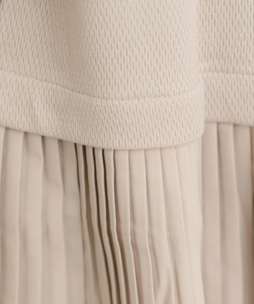 Wordtrobe（ワードトローブ）の「【wordtrobe】ワッフルx布帛コンビペプラム チュニック（シャツ/ブラウス・レディース・チャコールグレー/ベージュ/ブラウン/カーキ・FREE）」の19枚目の写真