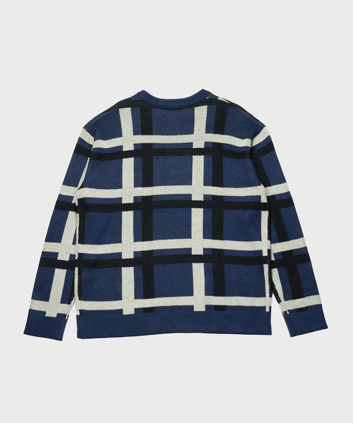 NIDO（ニド）の「チェック柄ニットプルオーバー（ニット/セーター・メンズ・ブラウン/ブルー・M/L）」の14枚目の写真