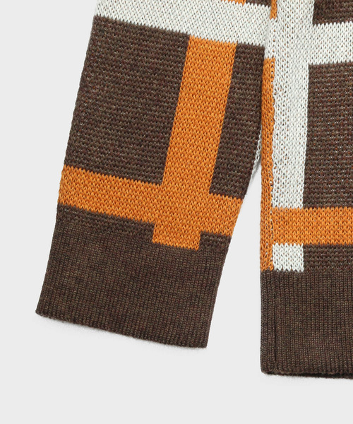 NIDO（ニド）の「チェック柄ニットプルオーバー（ニット/セーター・メンズ・ブラウン/ブルー・M/L）」の6枚目の写真