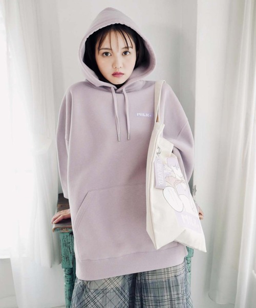 MILKFED.(ミルクフェド)の「MILKFED.×TAIHEI NAMIKAWA SWEAT HOODIE(パーカー・レディース・ブラック/オフホワイト/ライトパープル・ONE SIZE)」の6枚目の写真