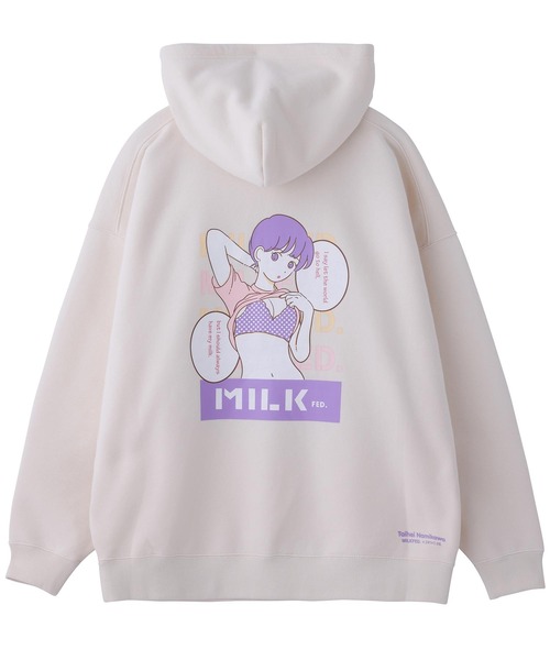 MILKFED.(ミルクフェド)の「MILKFED.×TAIHEI NAMIKAWA SWEAT HOODIE(パーカー・レディース・ブラック/オフホワイト/ライトパープル・ONE SIZE)」の10枚目の写真