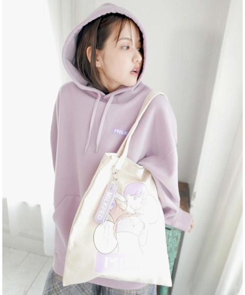 MILKFED.(ミルクフェド)の「MILKFED.×TAIHEI NAMIKAWA SWEAT HOODIE(パーカー・レディース・ブラック/オフホワイト/ライトパープル・ONE SIZE)」の21枚目の写真