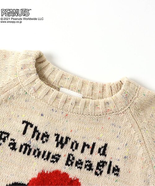 PEANUTS（ピーナッツ）の「PEANUTS モチーフニット(スヌーピー)（ニット/セーター・キッズ・ネイビー/キナリ・120/90/100/80/110/130）」の7枚目の写真