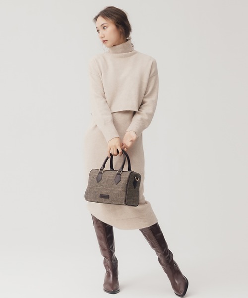 RANDEBOO（ランデブー）の「3way wool knit set（ワンピース・レディース・チャコールグレー/ベージュ・FREE）」の2枚目の写真