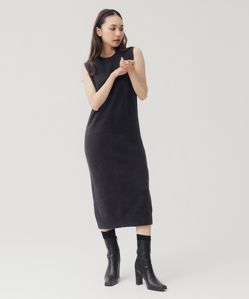 RANDEBOO（ランデブー）の「3way wool knit set（ワンピース・レディース・チャコールグレー/ベージュ・FREE）」の18枚目の写真