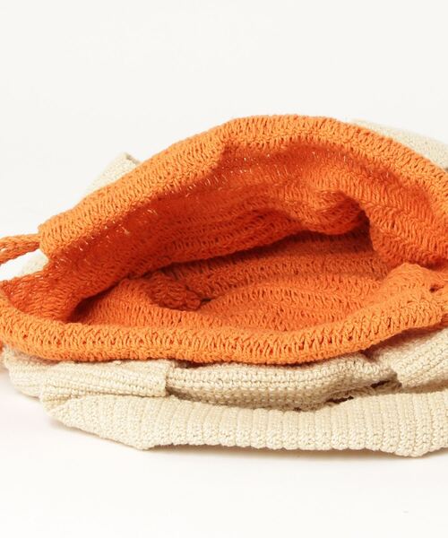 ROYAL FLASH（ロイヤルフラッシュ）の「C -cie-/COTTON CROCHET NET TOTE（トートバッグ・レディース・オレンジ/ライトブルー/オフホワイト・FREE）」の6枚目の写真