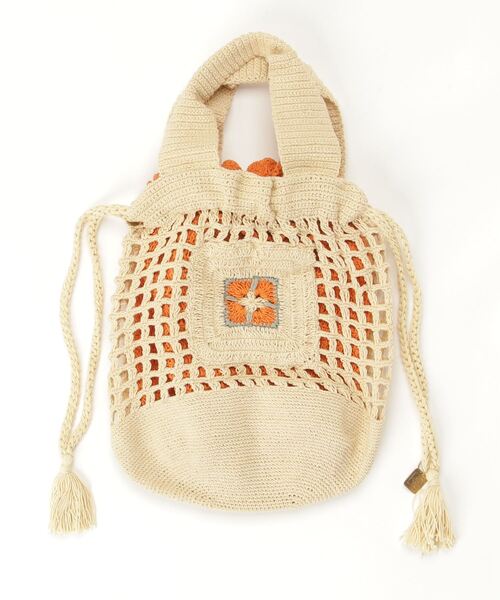 ROYAL FLASH（ロイヤルフラッシュ）の「C -cie-/COTTON CROCHET NET TOTE（トートバッグ・レディース・オレンジ/ライトブルー/オフホワイト・FREE）」の10枚目の写真