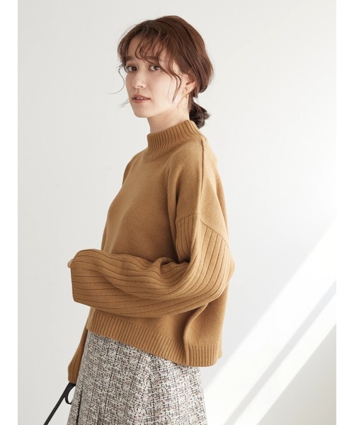 Green　Parks（グリーンパークス）の「ショート丈度詰めプルオーバー＊（ニット/セーター・レディース・ブルー/イエロー/ピンク/ブラック/ライトベージュ/キャメル・FREE）」の7枚目の写真