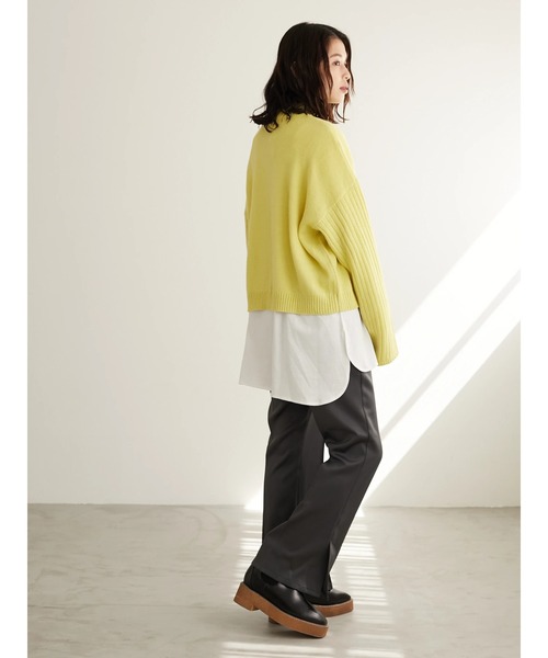 Green　Parks（グリーンパークス）の「ショート丈度詰めプルオーバー＊（ニット/セーター・レディース・ブルー/イエロー/ピンク/ブラック/ライトベージュ/キャメル・FREE）」の16枚目の写真
